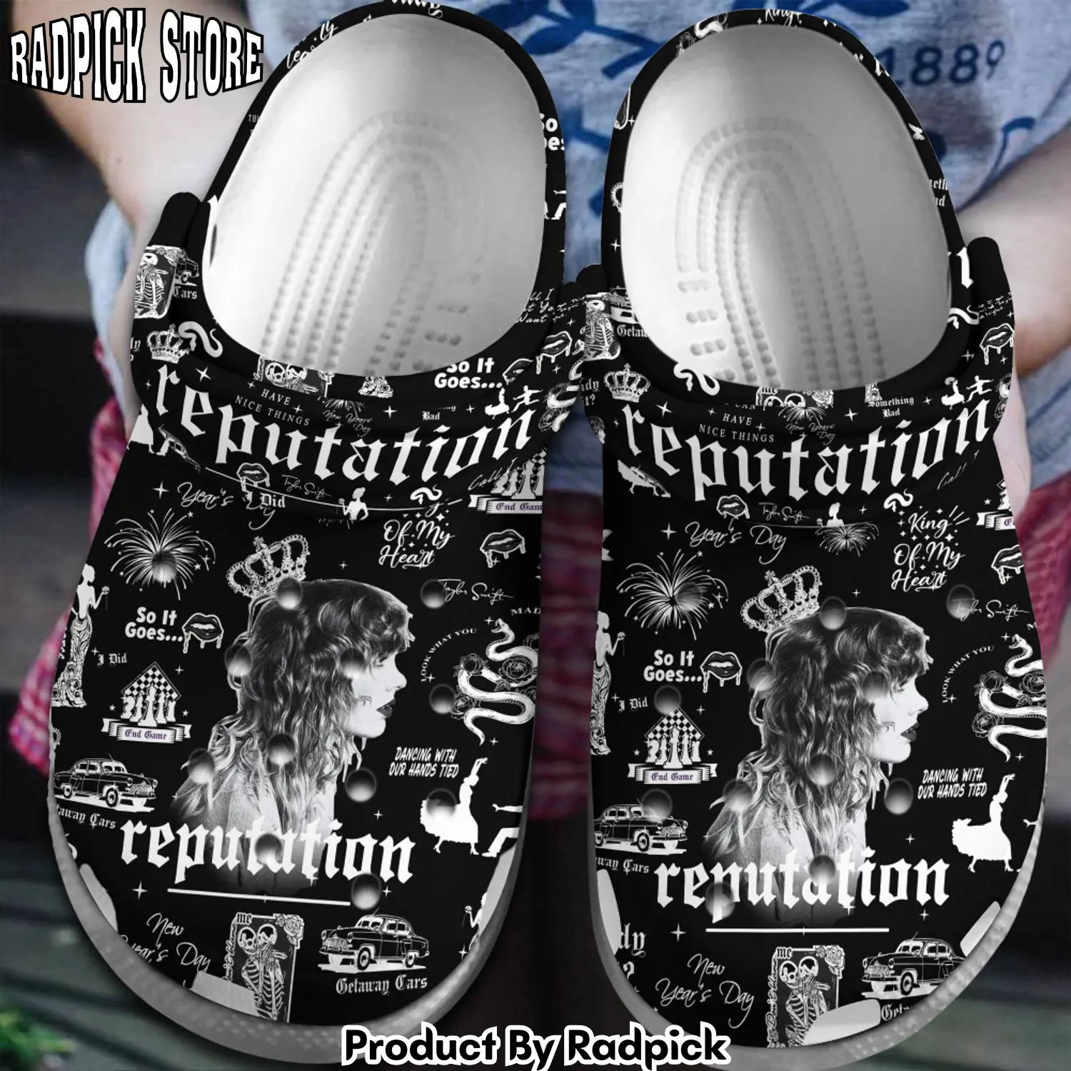 Radpick taylor swift music reputation clogs shoes comfortable for men women z7k rp652866